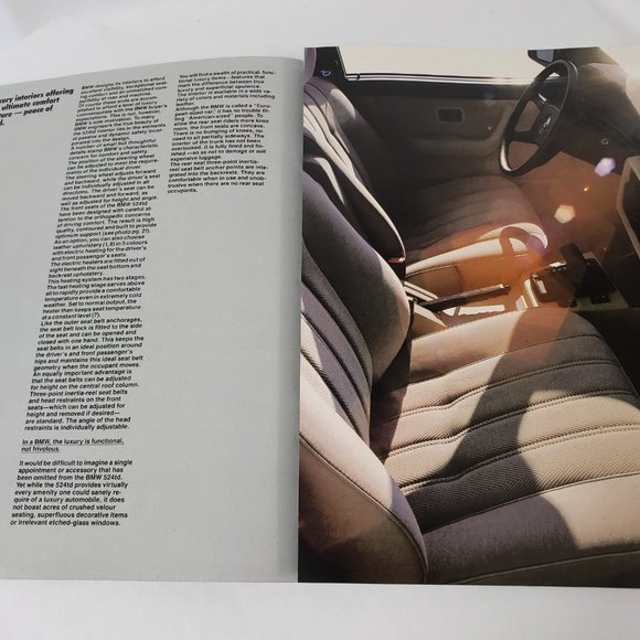 1985 BMW 524TD SPECIFICATIONS DEALERSHIP BOOK - Picture 10 of 14